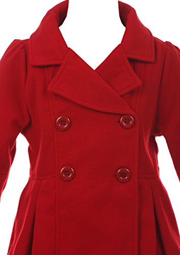 Dreamer P Big Girls Long Sleeve Collar Button Flower Girl Coat Jacket Cover Outerwear 2-164
