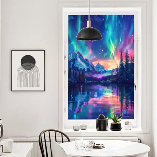Vinilo para ventana con diseño Fantasy Aurora Borealis 31.5x47.2 pulgadas miniatura 4