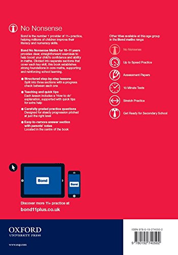 Bond: Maths: No Nonsense: 10-11+ years