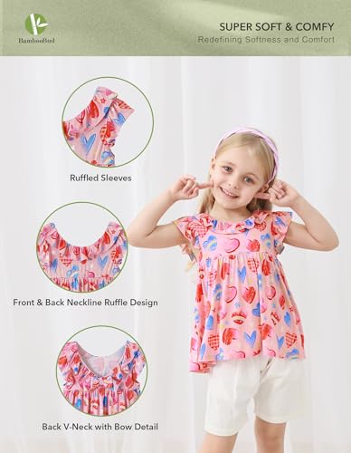 Image of Baby Girl Sleeveless T-Shirts Toddler Infant Girls Tank Top T-Shirt Viscose from Bamboo Summer Cool Tees 3Months-5T