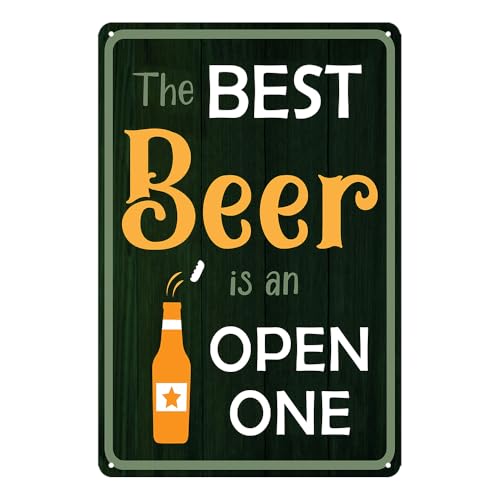 Vintage Bar Signs For Home Bar Sign Man Cave Decor Funny Beer Gifts The Best Beer Is An Open One Tin Sign Basement Metal Wall Decor Bar Decor And Accessories Garage For Men 8x12 Inch