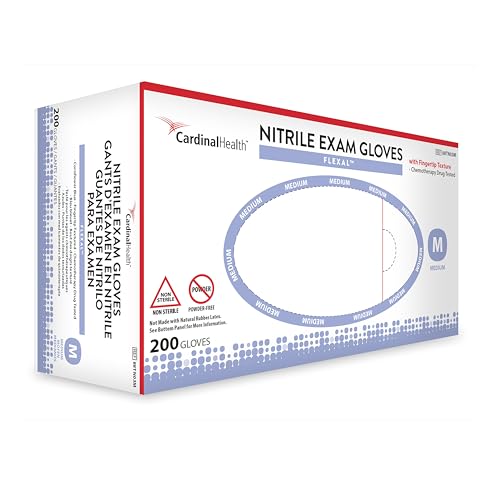 Cardinal Health™ Flexal Nitrile Exam Gloves Cornflower Blue, Large, 1 box of 200