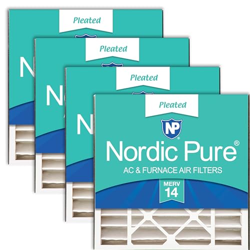 Image of Nordic Pure 20x20x5 Pleated MERV 14 Air Filter 4 Pack | Actual Size: 19 11 /16 x 20 11 /16 x 4 15 /16 Air Bear Replacement Fits 266649-103 Made in USA, Pro Strength HVAC Filtration