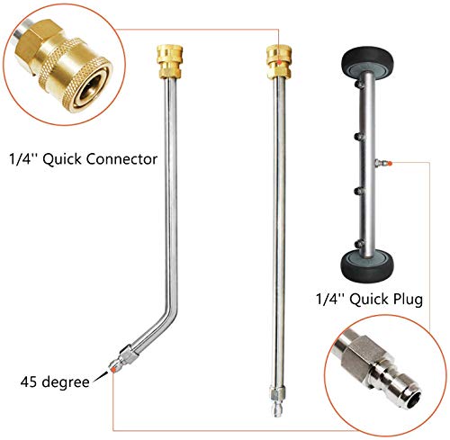 EDOU 16-Inch Dual-Purpose Undercarriage Pressure Washer Cleaner,Power Washer Surface Cleaner Attachment, with 45 Degree Angled Wand,4000 PSI