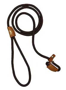 Vama Leathers VamaLeathers Cord Type Nylon Leash with Adjustable Loop Brown with Thickness 1 cm 5 Feet 60 Inches, 1 Count (Pack of 1)