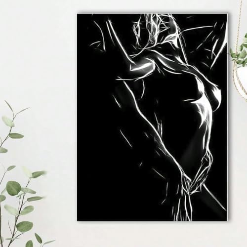 Tableau abstrait femme nue LYBCEOUG pour un salon moderne