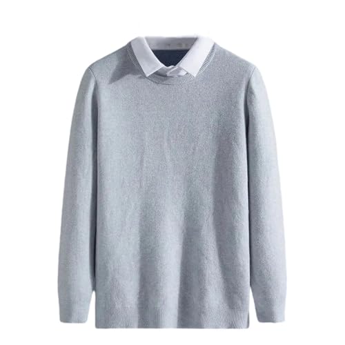 Men’s Autumn Winter Solid Color Sweater Pullover Round Neck Long Sleeve Knit Comfortable Fashion Top