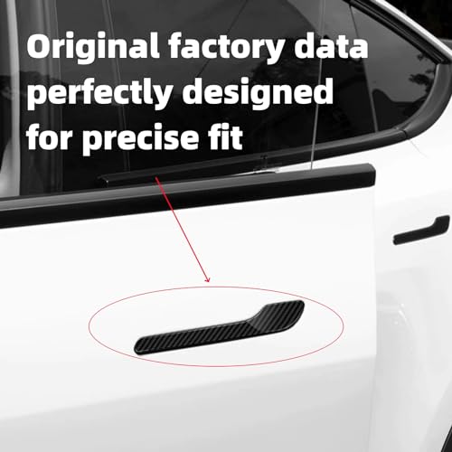 Image of Fit for Tesla Model 3 and Model Y 2017-2024 Door Handle Decoration Cover,for Car Door Handle Sills Protection Wrap Accessories 4Pcs (White)