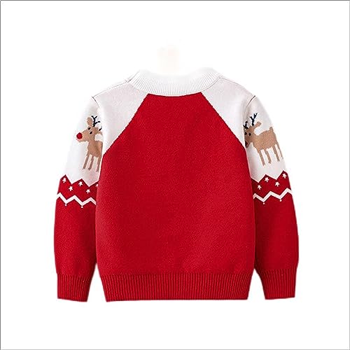 HILEELANG Toddler Boy Girl Christmas Sweater Pullover Reindeer Elk Snowman Sweatshirts Tops2