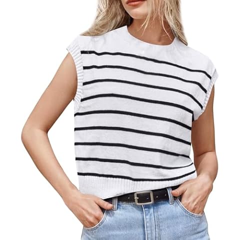 Women's V Neck Cable Knit Sweater Vest Cover