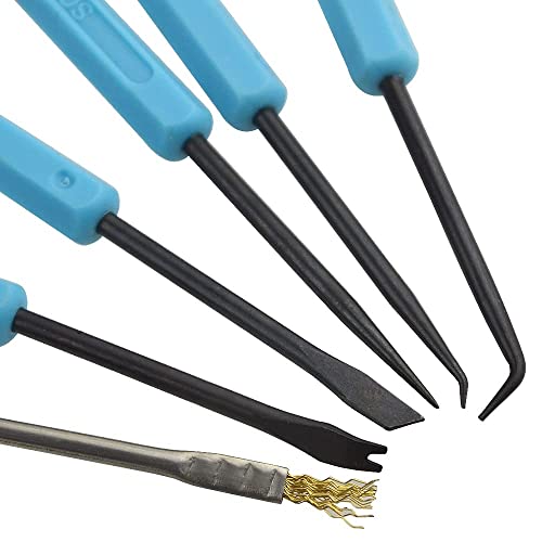 XINMEIWEN 6Pcs Solder Auxiliary Tools Double Sided Repair Tool with 2 Black Precision Tweezers for Electronics Repair and Soldering - Image 2