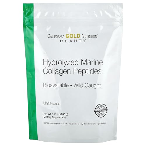 California Gold Nutrition Collagen Peptides Powder with Hyaluronic Acid Support for Healthy Hair Skin Nails Joints and Bones Non-GMO Gluten and Dairy Free Unflavored 7.05 oz (200 g)