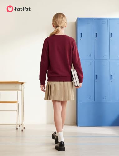 Image of PATPAT Girls Cardigan Sweater Knit Long Sleeve School Plain Tops 4-12Y