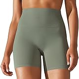Uwdiohq Shorts Damen Sommer Mit Hoher Taille Für Damen, Einfarbig, Workout, Yoga, Sport-Shorts...