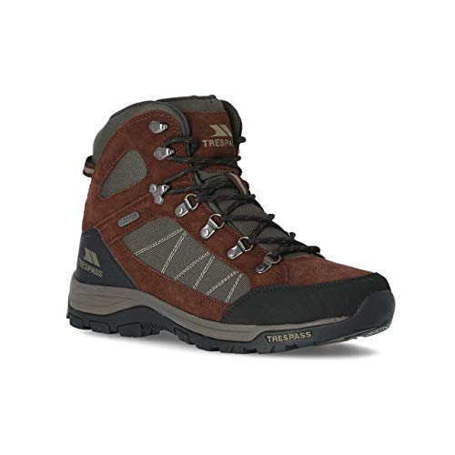 Image of TrespassChavez Mens Mid Cut Hiking Boots In Grey & Brown