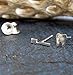Tiny Tooth Teeth Toothbrush Stud Earrings Polished Sterling Silver Handmade in USA