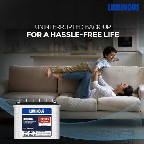 Image of Luminous Inverlast ILTT26060 Tall Tubular Inverter Battery for Home, Office & Shops | 220Ah High-Performance, Durable & Low Maintenance Battery | Easy Installation | 60 Months Warranty