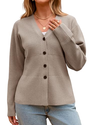 Cicy Bell Womens V Neck Cardigan Sweaters Long Sleeve Cinched Waist Knit Tops Dressy Casual Button Up Fitted Outerwear2