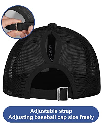 Livacasa Womens Baseball Cap, Cotton Womens Baseball Hat, Soft Hat, Unisex Adjustable Baseball Hats Black #TOP3