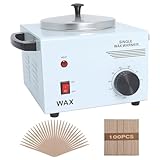 Wax Warmer for Hair Removal with Adjustable Temperature Set, Portable Professional Wax Heater for Spa and Salon,Body with 200pcs Wax Sticks (Single Pot)