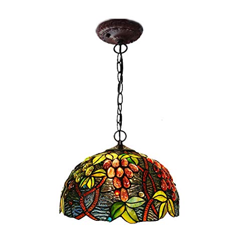 Luminaire plafonnier vintage en vitrail 1-light suspension rétro 30cm pour salon et cuisine