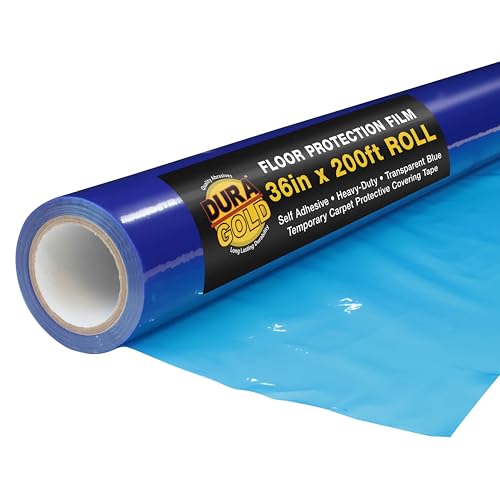 Dura-Gold Floor Protection Film, 36-inch x 200-foot Roll, Clear Plastic