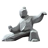 Higliocas Fengshui Figurine for Home Decor: Tai Chi Yin Yang Statue Gift for Friend Meditation Zen Sculpture Handcrafted Sandstone Artwork for Office Bookshelf Desktop Decor (Style B)