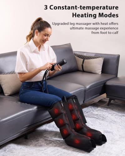 Image of CINCOM Leg Massager with Heat and Compression for Circulation and Pain Relief Foot and Leg Massager Birthday Gifts for Women Men