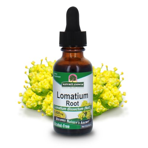 Natures Answer Lomatium Root Extract Lomatium Dissectum - Natural Herbal Supplement - Gluten Alcohol-Free - Ideal for Immunity Overall Health Wellbeing 1000mg (1 FL Oz)