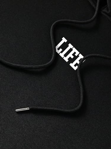 Floerns Men's Drawstring Hoodie Long Sleeve Graphic Print Drop Shoulder Sweatshirt4