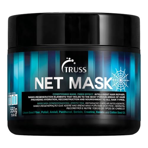 TRUSS Net Mask Provides Hydration -Fiber Effect/Intelligent Hair Repair/Nano-Regeneration Elements that Holds to the Most Porous Areas of Hair & Provides Nourishment, Black, 1 count