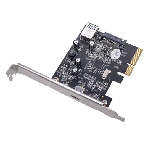 meiyan Tarjeta de Expansión PCI-e USB3.1 PCI-e Express 4X A USB 3.1 Gen 2 Tarjeta de Expansión de 2 Puertos de 10 Gbps Conjunto de Chips ASM1142 para PC Portátil