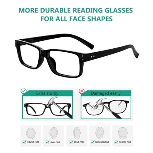 Image of Eyekepper 3.75x Reading Glasses, 5pk Stylish Designer Readers for Men Women