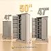 Furnaza LED Kitchen Pantry Storage Cabinets - 50 Inch Food Cabinets Buffet Cupboards with 2 Doors and Shelves Adjustable for Small Space in Dinning Room, Living Room, in Grey
