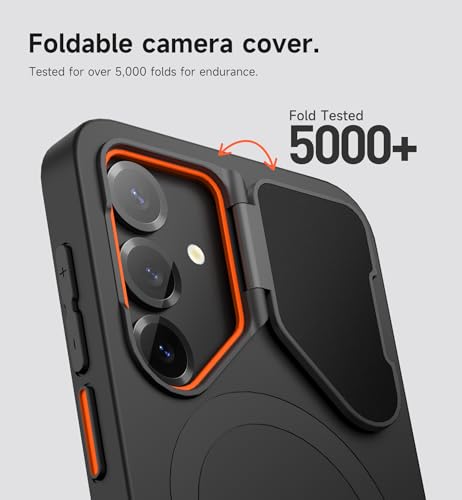 Image of SURITCH for Samsung Galaxy S25+ Plus Phone Case, Magnetic Shockproof Protective Cover with Camera Cover & Adjustable Metal Kickstand for Galaxy S25+ Plus(2025)-Black