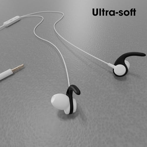 Image of Sounce Anti-Slip Silicone Ear Buds 2-Pair 4-Pcs Silicone Earphone & Bluetooth Ear Hook Medium Size Ear Hooks Plugs for in-Ear Neckband and Earphone 9MM-13MM - [Black]