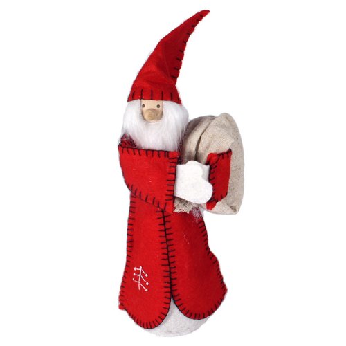 Gisela Graham Red & White Felt Santa Tree Topper/Standing Decoration by Gisela Graham