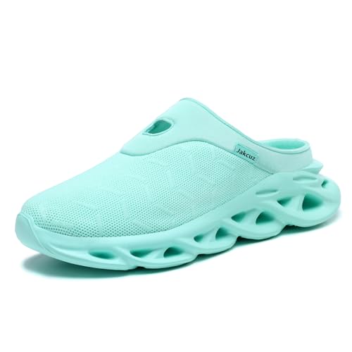 Image of Jakcuz Men Slip On Mules Lightweight Open Back Sneakers Breathable Walking Shoes