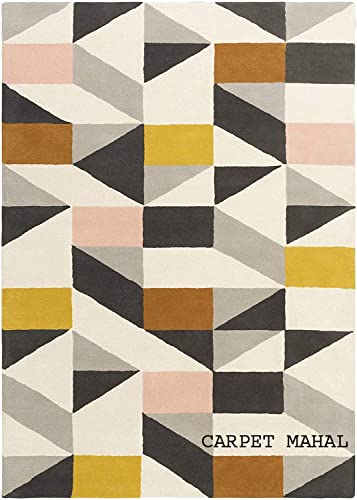 Image of Carpet Mahal Export Quality Handmade Tuffted Pure Woollen Carpet for Living Room Bedroom Size 6 x 6 feet Square (180X180 Cm) Color-Multi