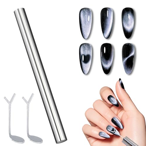 ZIRATONES Double-Head Nail Magnet with Heart Cat-Eye Tool