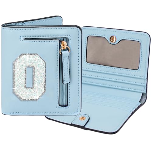 Image of Birthday Gifts for Teen Girl Kids Wallet Girl Wallets Small Initial Rfid Wallet Teen Girls Gift Preppy Stuff for Girls Blue O