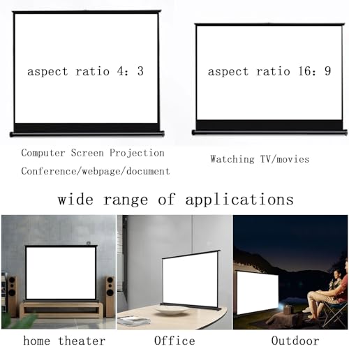 Pantalla Manual Proyector 50" 16:9 Plegable Portátil miniatura 6