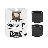 SpaceTent 6 Pack 90662 Type F Filter bags For Most Shop Vac 10-14 Gallon Wet/Dry Vacs and 2 Pack 90585/VF2001 Foam Sleeve for Most Shop-Vac Wet/Dry Vacs.