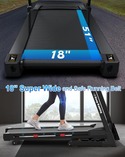 Image of FYC Folding Treadmill for Home with Incline 330lb Weight Capacity 3.5HP Portable Electric Treadmill with Bluetooth, 12 Preset Programs Exercise Running Machine Easy Assembly