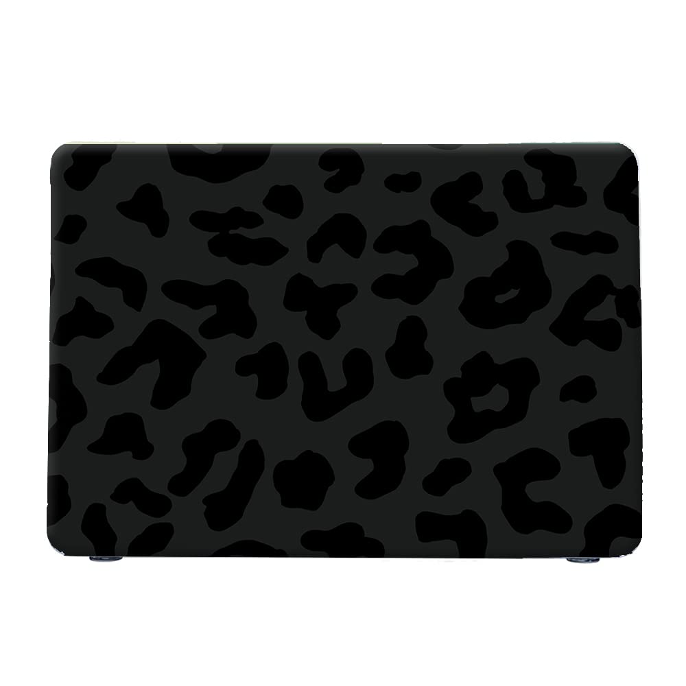 Bizcustom Pattern Printing Hard Rubberized Case for MacBook Air 13 Inch A2337/A2179/A1932 Retina Touch ID M1 Chip Modern Abstract Design Cover with Keyboard Cover (Gray Black Leopard)