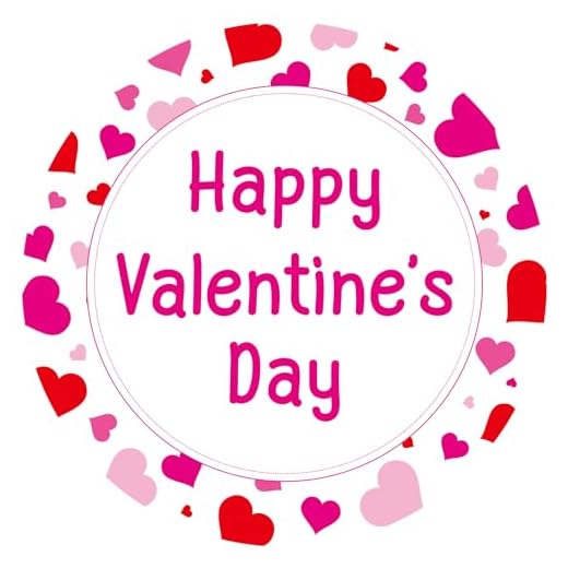 G2PLUS Valentines Day Gift Stickers, 60PCS Valentine Gift Tag Stickers, Happy Valentine's Day Stickers, 2'' Round Valentine Label Stickers for Gift Wrap, Party Favor Decorations