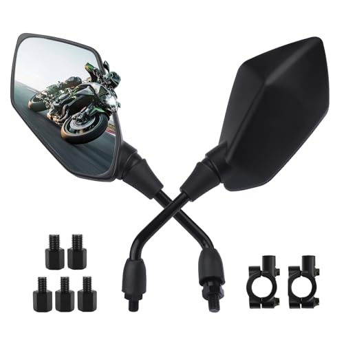Motorcycle Mirrors for Handlebars,360° Adjustable & Wider View ATV Mirrors for...