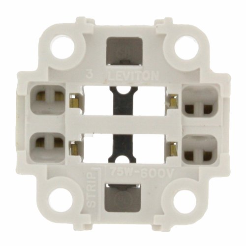 Leviton 26725-411 10mm Compact Fluorescent Lampholder, Black Color Code, White