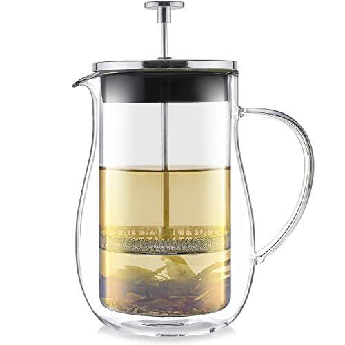 Comparison: Best Stay Hot French Press 9 Teabloom Stay-Hot Glass French Press – Insulated 27-Ounce (800 mL) Loose Tea Steeper and Coffee Maker – Connoisseur's Choice