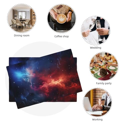 Sets de table lavables et résistants à la chaleur motif galaxie lot de 6